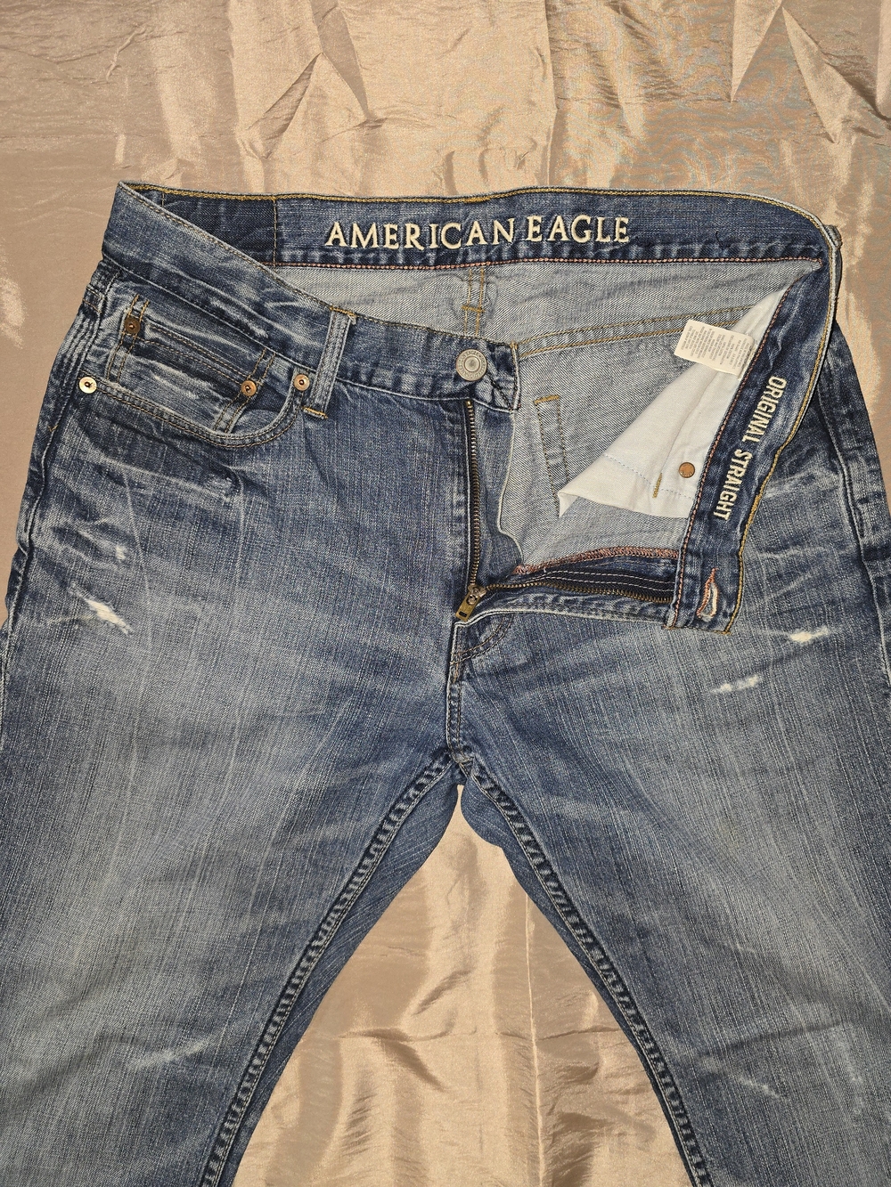American Eagle Outfitters Mens Original Straight Distressed Jeans